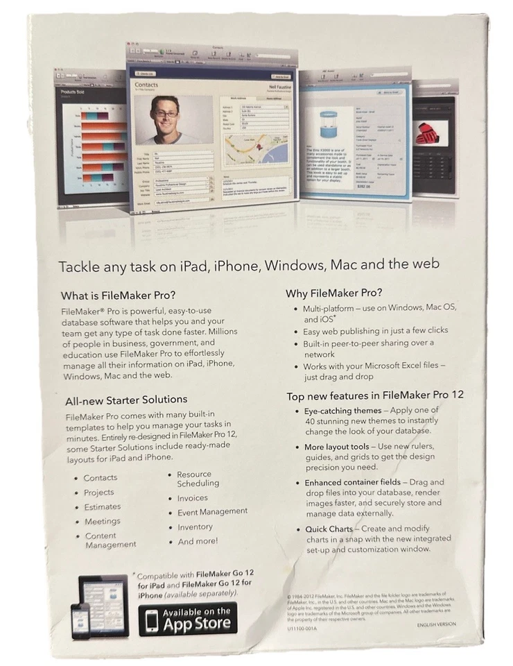 FileMaker Pro 12 Software With License Key For Windows Or Mac H6316LL/A - Image 4 of 4