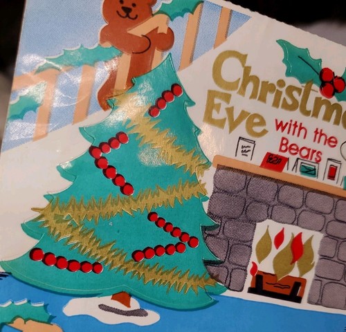 Vintage 80’s Sandylion Maxi Sticker Sheet "Christmas Eve With The Bears" NEW - Picture 4 of 5