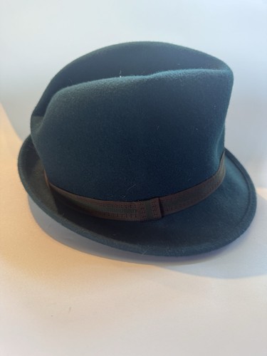 Fedora alpina bávara Oktoberfest de fieltro de lana verde vintage con detalle de cinta - Imagen 4 de 6