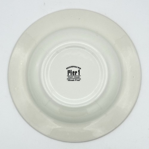 Pier 1 Mosaic Fruit Pattern Earthenware Italy Pasta Bowls 9.25 Inch Set Of Three - Picture 9 of 11