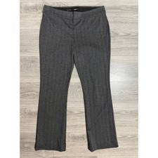 Simply Vera Wang Womens Bootcut Pants L Grey Herringbone Pull On Dress Office