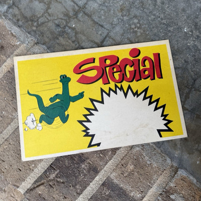 1960s Vintage Double Sided Cardstock Sinclair Dino Gas and Oil Advertisement