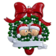 Mistletoe Plants on Branches of a Tree Personalized Christmas Tree Ornament