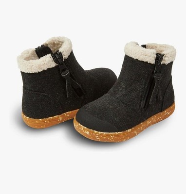 Girls Livie & Luca ROOK Fleece Waterproof Black Ankle Boots 