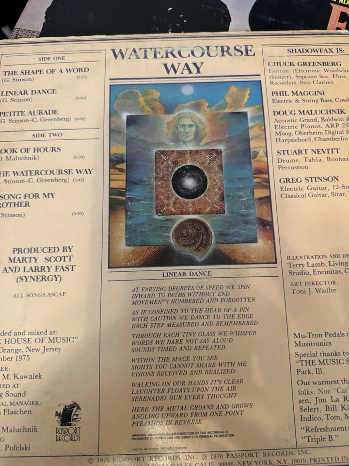 Shadowfax; Watercourse Way 1976 – US Vinyl, LP, Album Foto 3 de 4