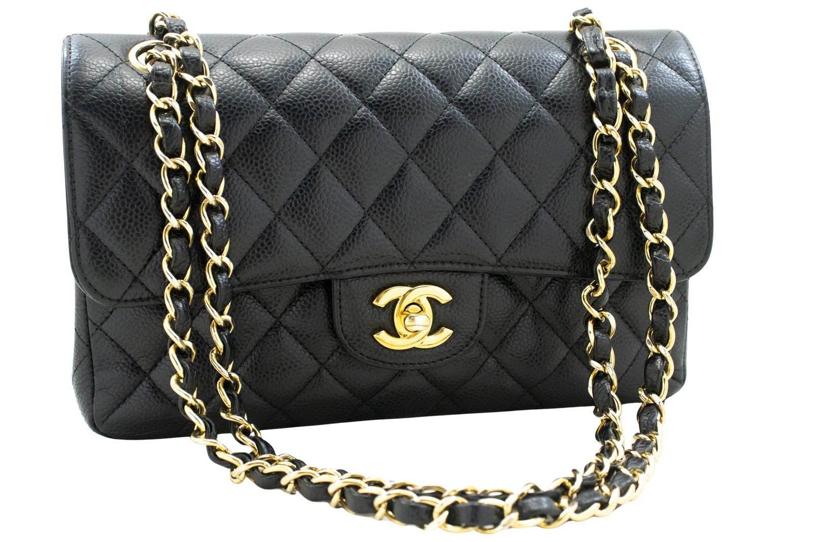Chanel Black Leather Shoulder Bag Authentic