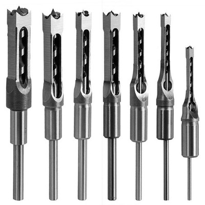 Square Hole Drill Bit, Steel Hardness Sharp Mortising Chisel Set 1/2-Inch, 1/...