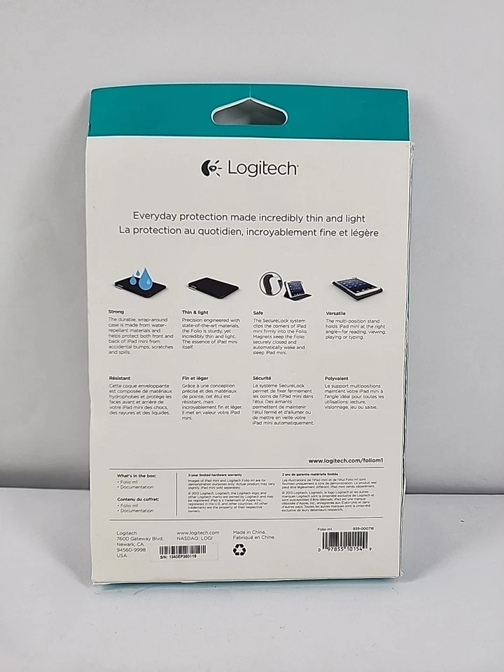 BRAND NEW Logitech Folio Protective case for iPad mini Strong, Thin. PURPLE - Image 2 of 2