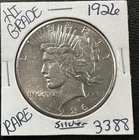 AU 1926 Peace Dollar - Circulated 90% US Constitutional Silver - Shiney Coin