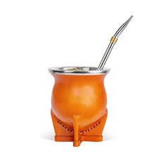 Argentina Yerba Mate Cup With Ceramic liner Straw Tea Gourd Mug One Bombilla ...