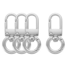 4Pcs Metal Lobster Claw Clasps for Keychains, Matte Silver Swivel Snap Hooks