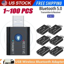 Bluetooth 5.0 2in1 Transmitter Receiver Car Wireless Audio Adapter USB 3.5mm lot
