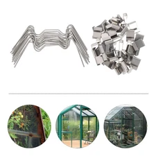 100pcs Greenhouse Glazing W Wire Clip Greenhouse W Type Clip Pane Fixing