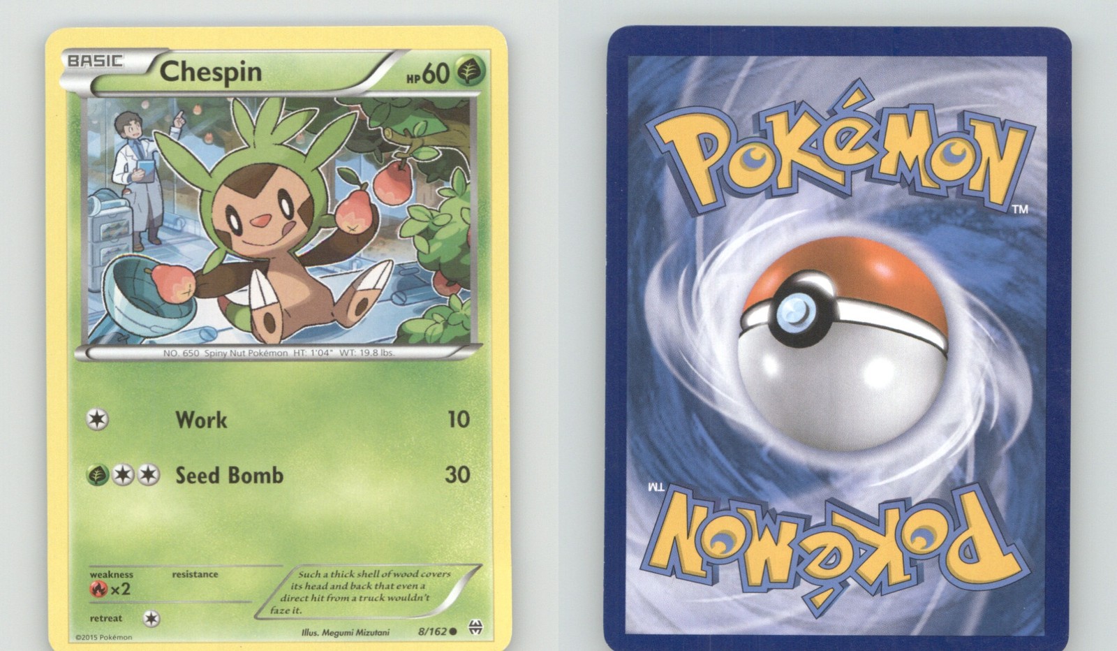 CHESPIN 8/162 COMMON BREAKTHROUGH POKEMON LIGHTLY PLAYED