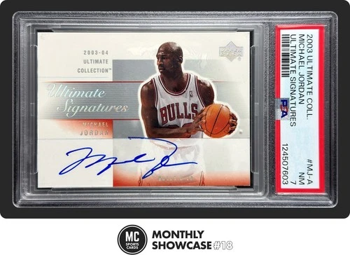 MICHAEL JORDAN PSA 7 2003 UD ULTIMATE COLL SIGNATURES ON CARD AUTO BULLS