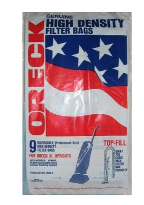 Oreck XL Upright High Density No-Bag-Dock Bag 9 Pack (PN PK80009)