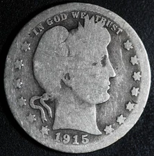1915-S  LIBERTY HEAD BARBER QUARTER - BETTER DATE!