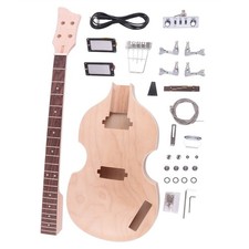 DIY 4 String BB2 Electric Bass Guitar Kit Set In Maple Neck Silver Part