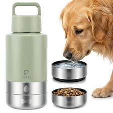 32oz Insulated Dog Water Bottle Dispenser, 3-in-1 Stainless Steel Travel Cup ...