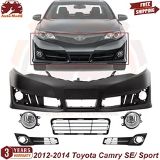 Front Bumper Cover & Grille Assembly Kit For 2012-2014 Toyota Camry SE/SE Sport