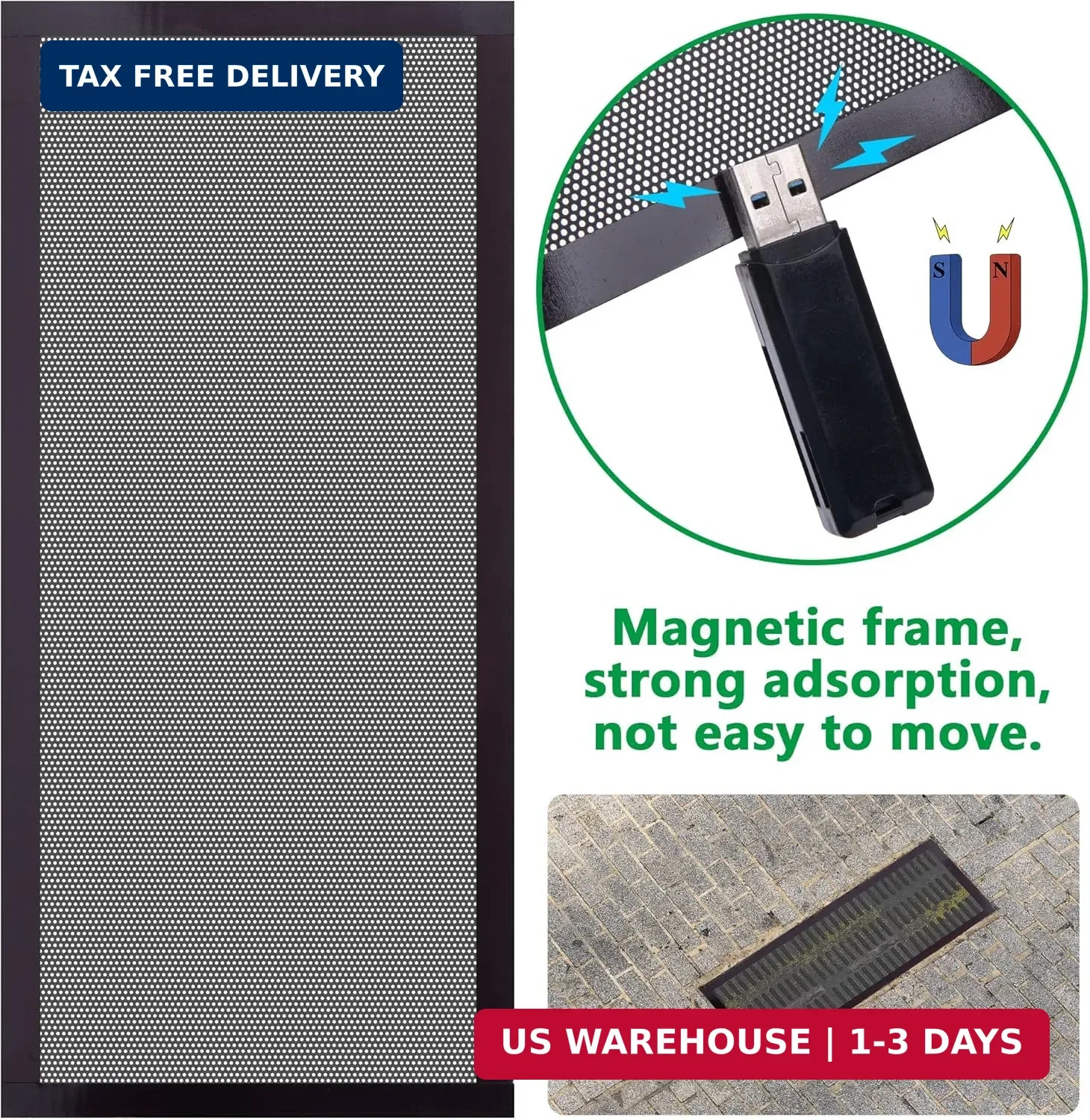как выглядит 8pcs Floor Vent Mesh Covers, 5.5x12" Magnetic Air Vent Screen Register Trap, Rec фото