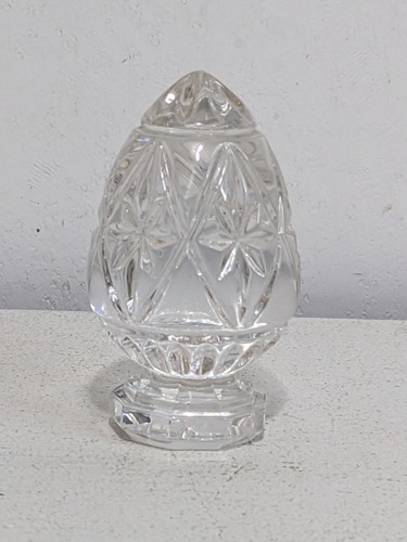 Germany Bleikristall 24% Lead Crystal 3” Egg Paperweight Nonagon Pedestal Base - Picture 2 of 5