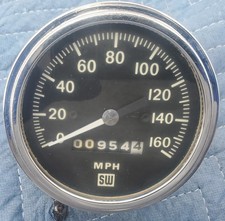 Cool 60s 70s Stewart Warner 160 Mph Speedometer Hot Rod Hemi 1932 Ford Ensign