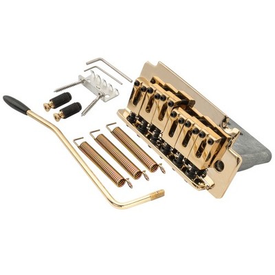 Musiclily Pro Gold 52.5mm 2-Point Short Block Guitar Tremolo Bridge For Squier