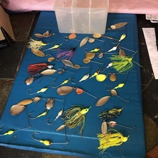 Lot Of 22 Assorted Spinnerbaits With Plano Box.