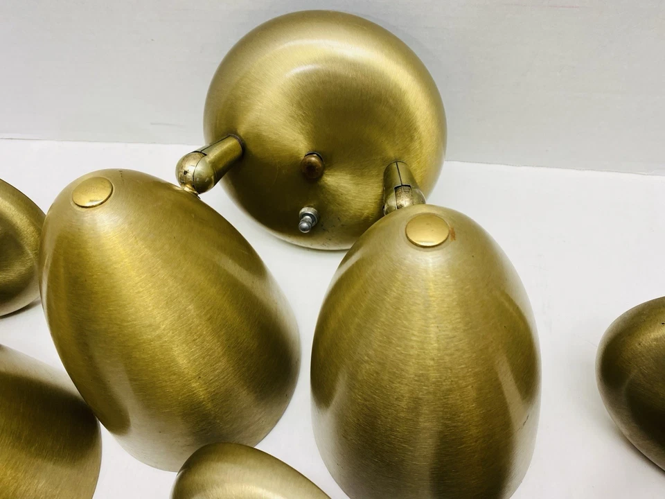 Vtg Prescolite Lot of 4 MCM Gold Tone Anodized Aluminum Bullet Cone Wall Sconce - Image 2 of 4
