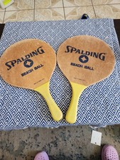 Vintage, Pair Of Spalding Wooden Playing Beach Ball Paddles