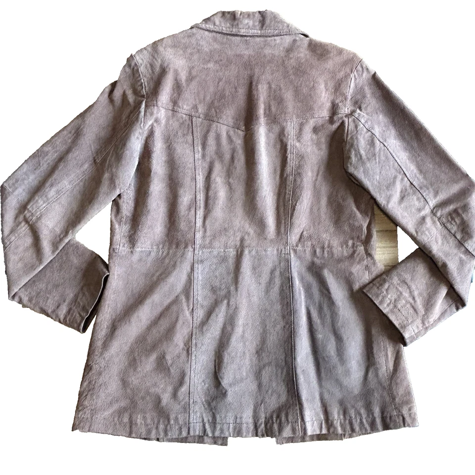 Vintage Women’s Brown Suede Jacket Blazer Size Large Distressed 90's Y2K Western - Image 2 of 4