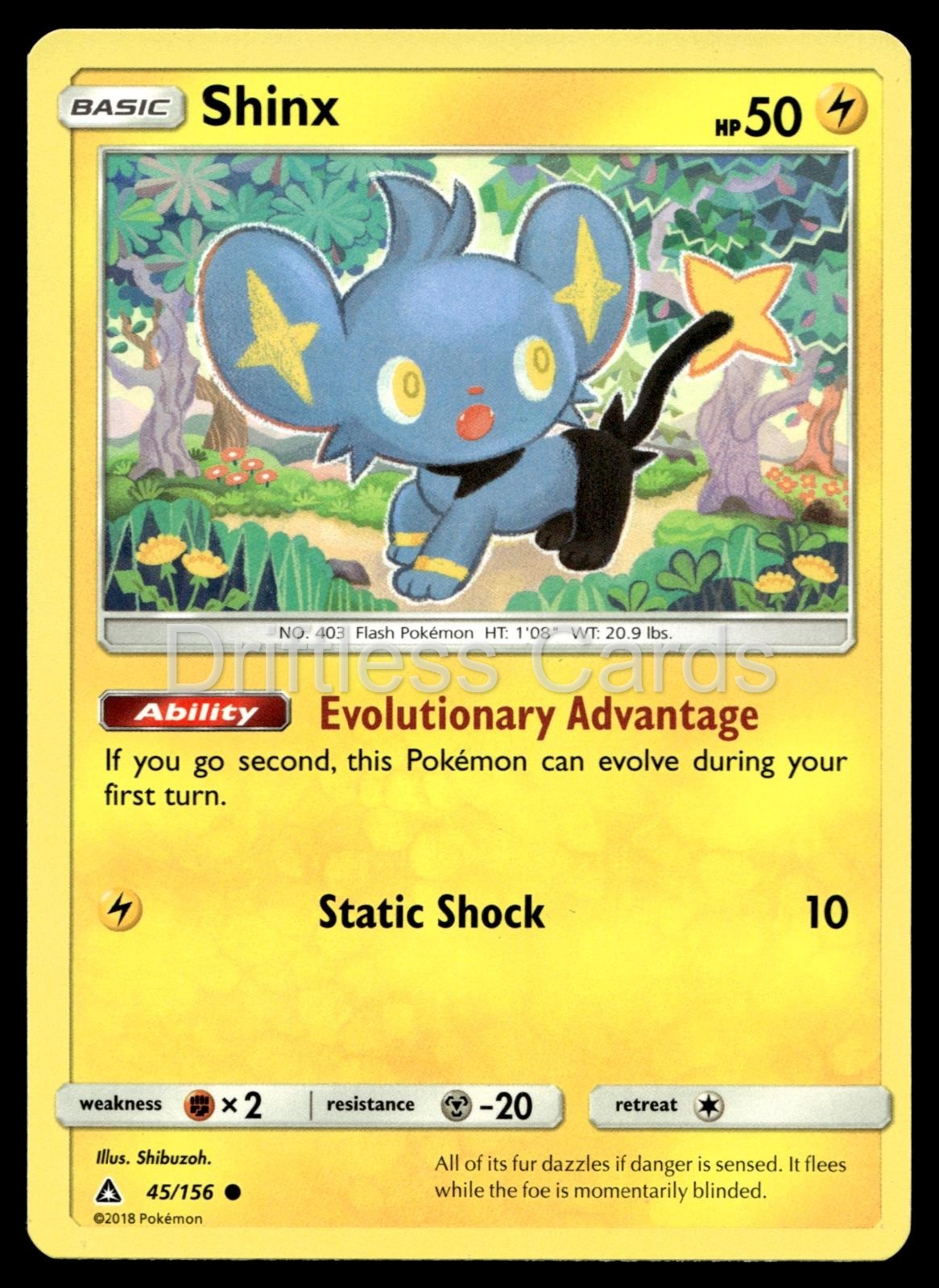 Shinx 45/156 Common Ultra Prism Pokemon LP