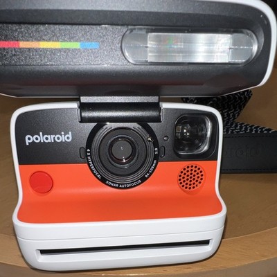 Polaroid Instant Film Camera Sonar Autofocus Built-in Flash White Orange  PARTS 