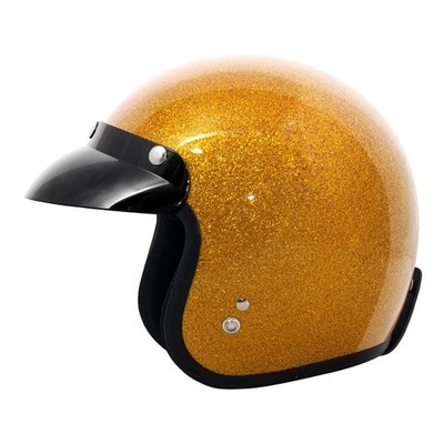 VCAN V85C 3/4 Open Face Motorcycle XS Gold Metallic