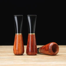 Rosewood Cigar Mouthpiece Holder Tip 9mm Paper Filters Cigarette Holder 36Ring