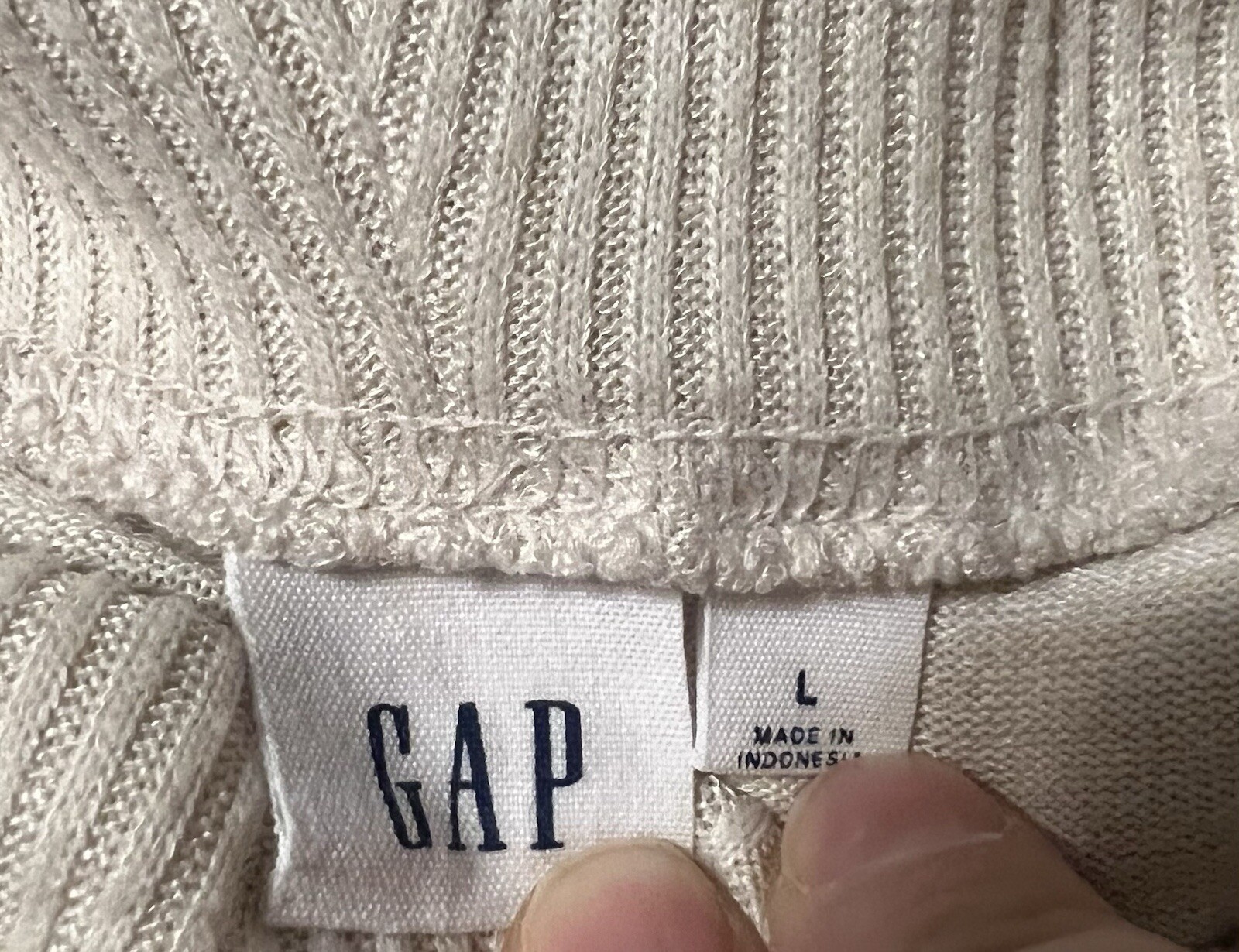 Gap Women’s Large Beige Solid Turtle Neck Long Sl… - image 3