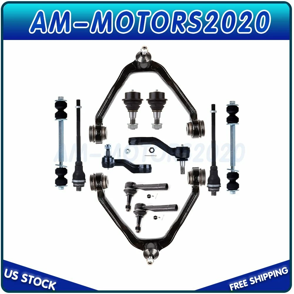 Kit De 12 Brazos De Control Y Rótulas Para Chevy Silverado Y GMC Sierra 1500 4x4 – Suspensión Delantera Completa, Garantía 10 Años