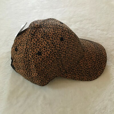 Time &Tru Womens Brown Ditsy Leopard Adjustable Tri Glide Baseball Cap One Size 