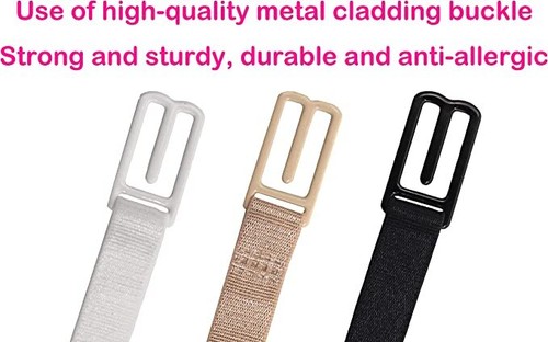 4 Pack Woman Bra Anti-Slip Strap Holder Elastic Clips Adjustable Back Rope Clips - Picture 2 of 12