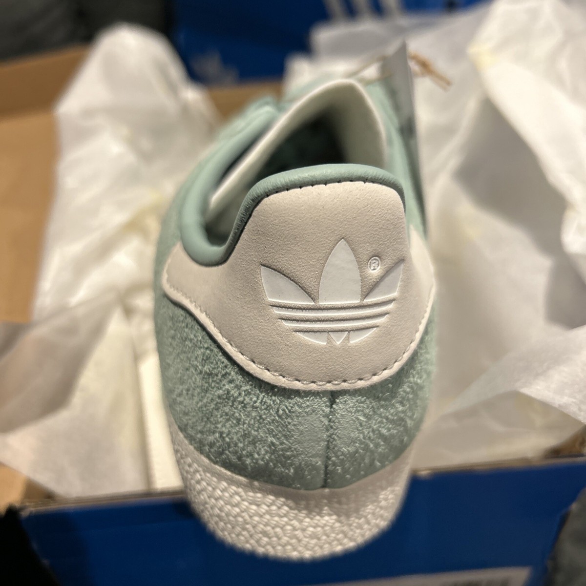Adidas Women's Gazelle Hazy Green Off White Cloud Sneakers