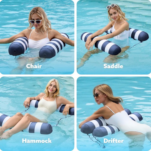 Strip Type Hammock Pool Floats Adults 4-in-1 Multi-Purpose Inflatable Pool Fl... - Picture 3 of 8