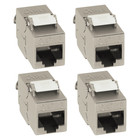 Keystone 4x Cat8.1 RJ45 Jack Modul STP Cat8 Netzwerk Buchse Metall LAN Adapter
