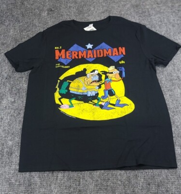 Mermaidman and Barnacleboy Spongebob Squarepants T Shirt Size XL XLarge Comic