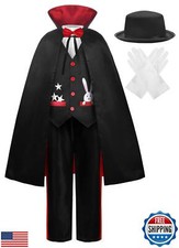 ReliBeauty Magician Costume Kids with Hat and Gloves,100