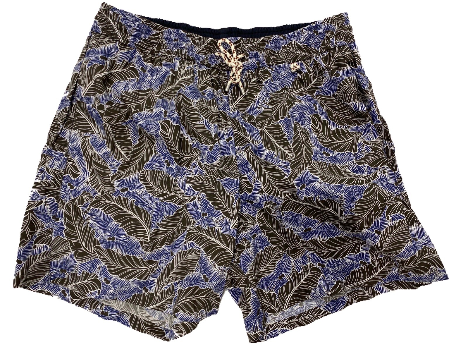 Loro Piana Palm Leaf Cotton Swimsuit Shorts Size Medium Made in Italy
