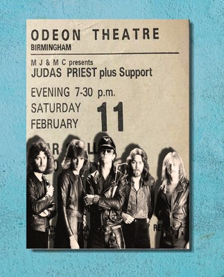 Judas Priest Vintage Konzertkarte Musik Metall Plakette Poster Bild