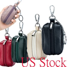 Genuine Leather Key Case Holder for Women Men Key Fob Holder Bag