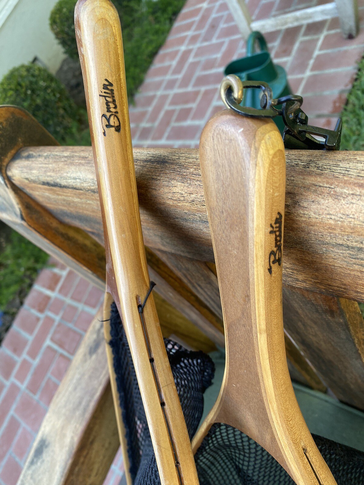 Set Of 2 Wooden Brodin Fishing Nets eBay