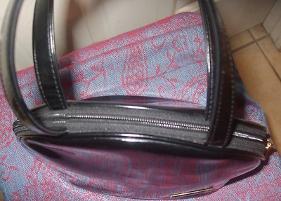 Sac à Main Femme Carlos Falchi Bowler Noir Verni - Taille Moyenne/Petite - Occasion En Excellent État